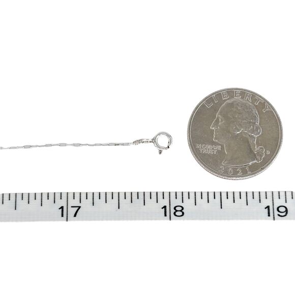 Vintage Sterling Silver 925 Cubic Zirconia Infinity Pendant Necklace 16"-18" - Picture 2 of 4